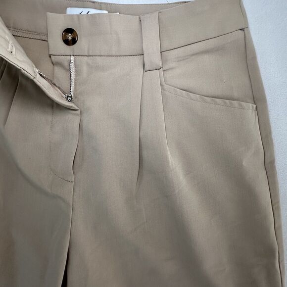 Petal and Pup Beige Lexie High Waist Trousers Pants Size 8 Pleated Cuffed - Picture 8 of 9